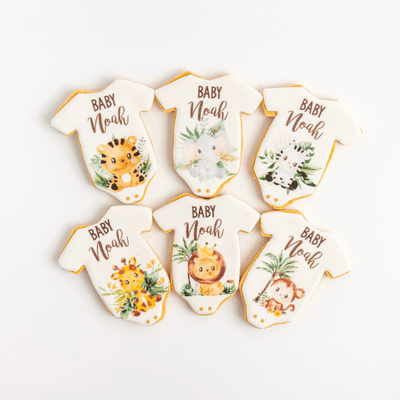 Baby Onesies Cookies | Custom Name - Sweet E's Bake Shop