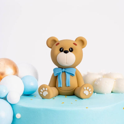 Teddy Bear Cake | Baby Boy Blue - Sweet E's Bake Shop