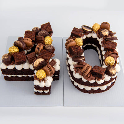 Letter & Number Chocolate Decadence Cake - Sweet E's Bake Shop