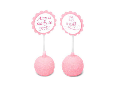 Baby Girl Cake Pop Tags - Sweet E's Bake Shop
