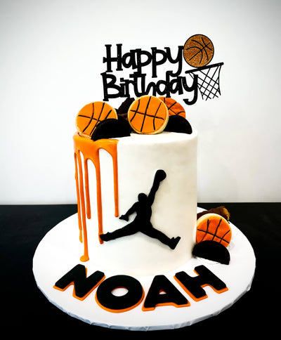 Basketball Birthday Drip Cake - Sweet E's Bake Shop