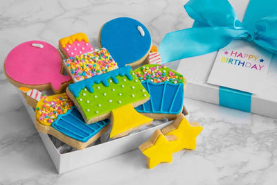 Birthday Decorated Cookie Gift Box - Multicolor Sprinkle - Sweet E's Bake Shop