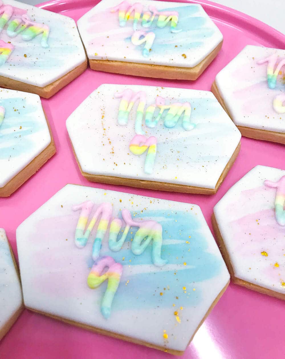 Birthday Watercolor Cookies - Sweet E's Bake Shop