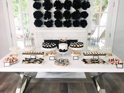 Black & White 1st Birthday Dessert Table - Sweet E's Bake Shop