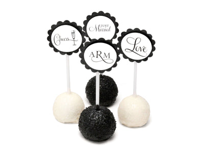 Black and White Cake Pops with Custom Tags - Sweet E's Bake Shop - The Cake Shop