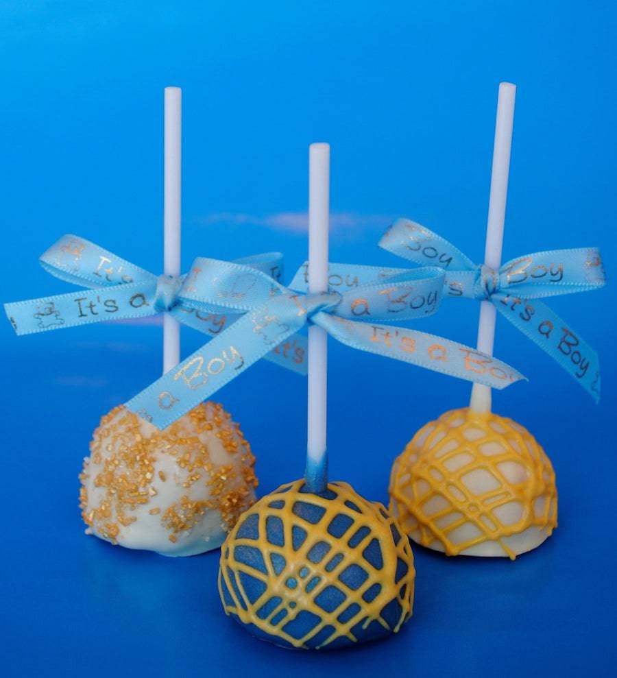Blue And Gold Cake Pops - Sweet E's Bake Shop