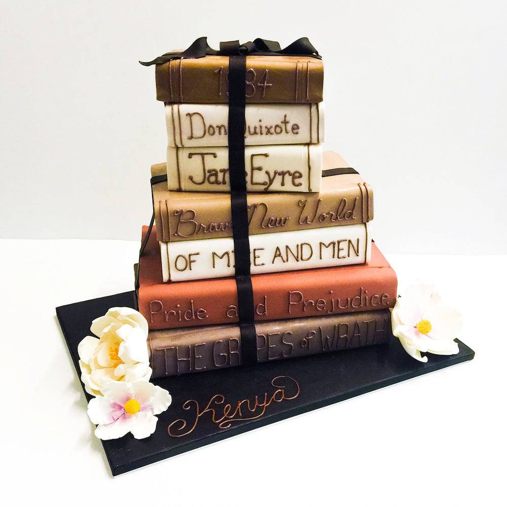 Book Stack Cake - Sweet E's Bake Shop