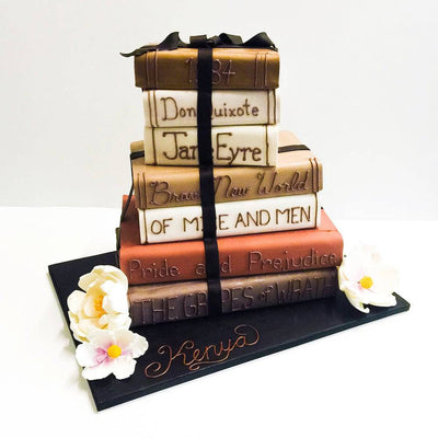 Book Stack Cake - Sweet E's Bake Shop