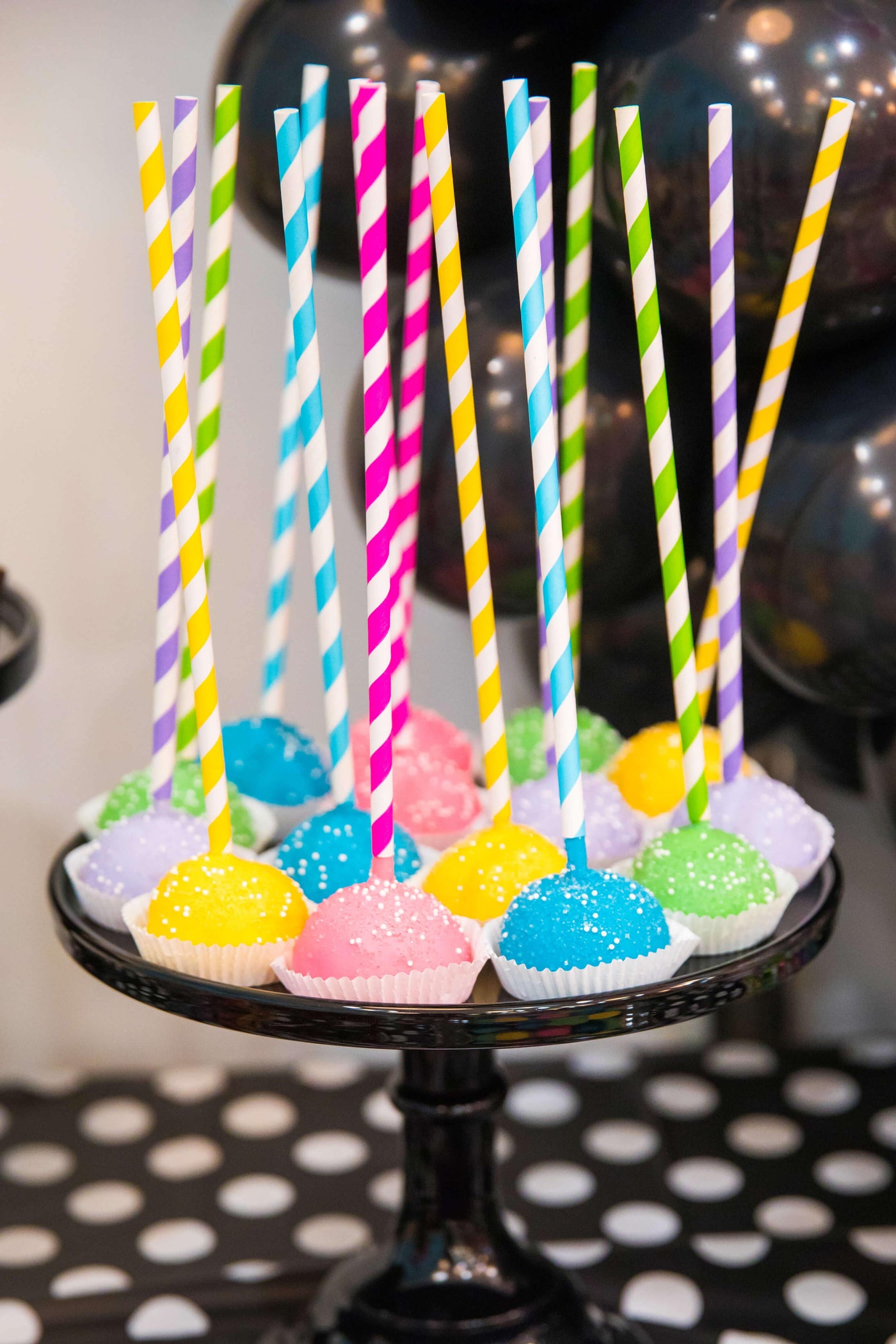 Bright Colored Cake Pops - Sweet E's Bake Shop