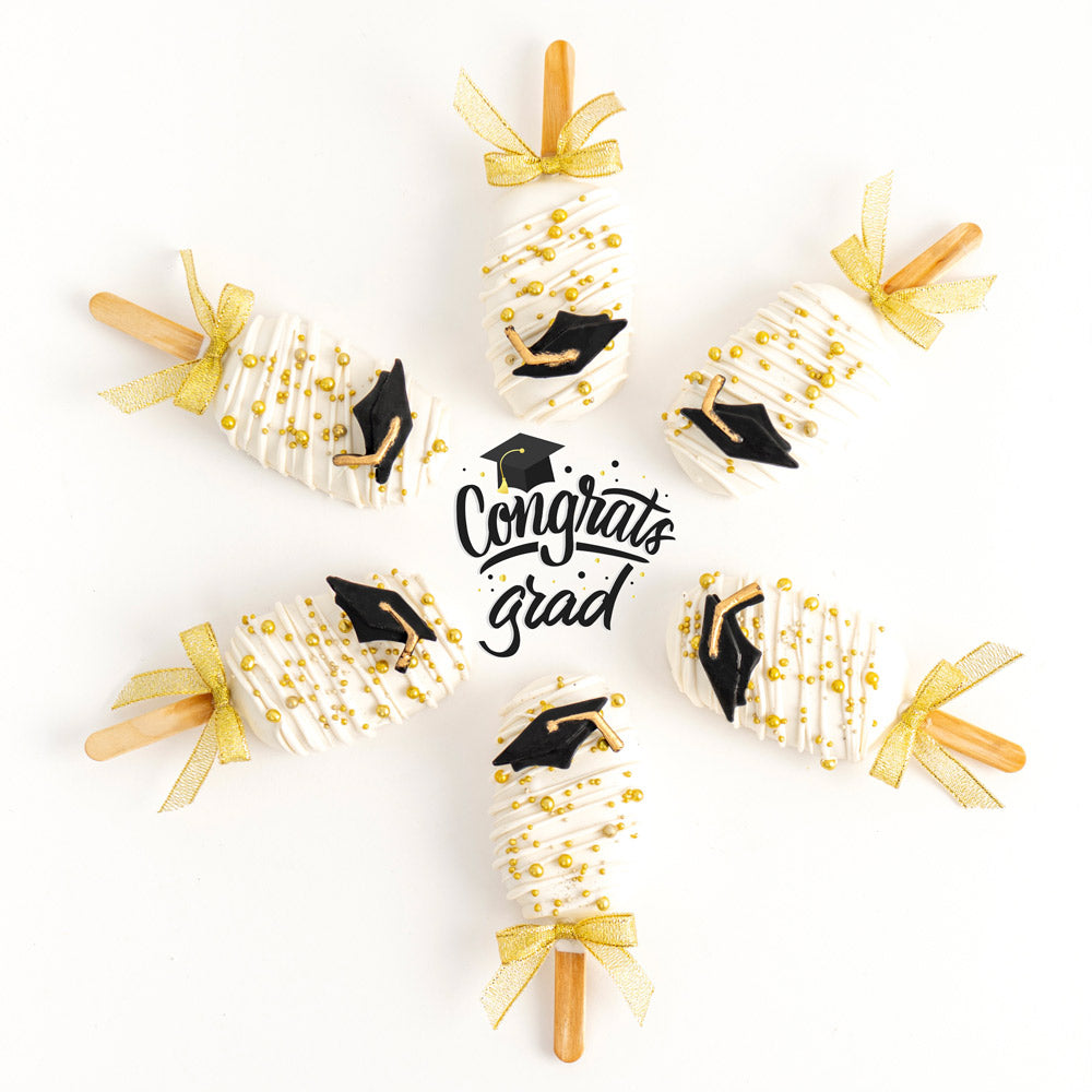 Graduation Cakesicles - Black and Gold Cake Pops for Graduation Party