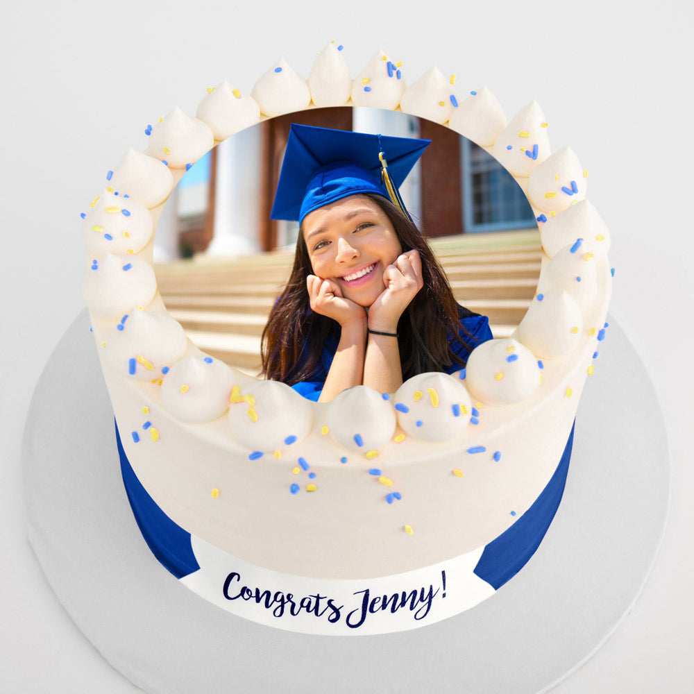 Grad Selfie Cake | Upload Your Photo - Sweet E's Bake Shop