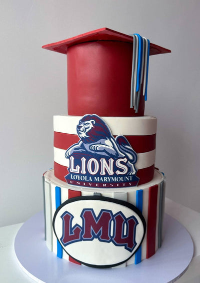 Custom Graduation LMU Cake - Sweet E's Bake Shop