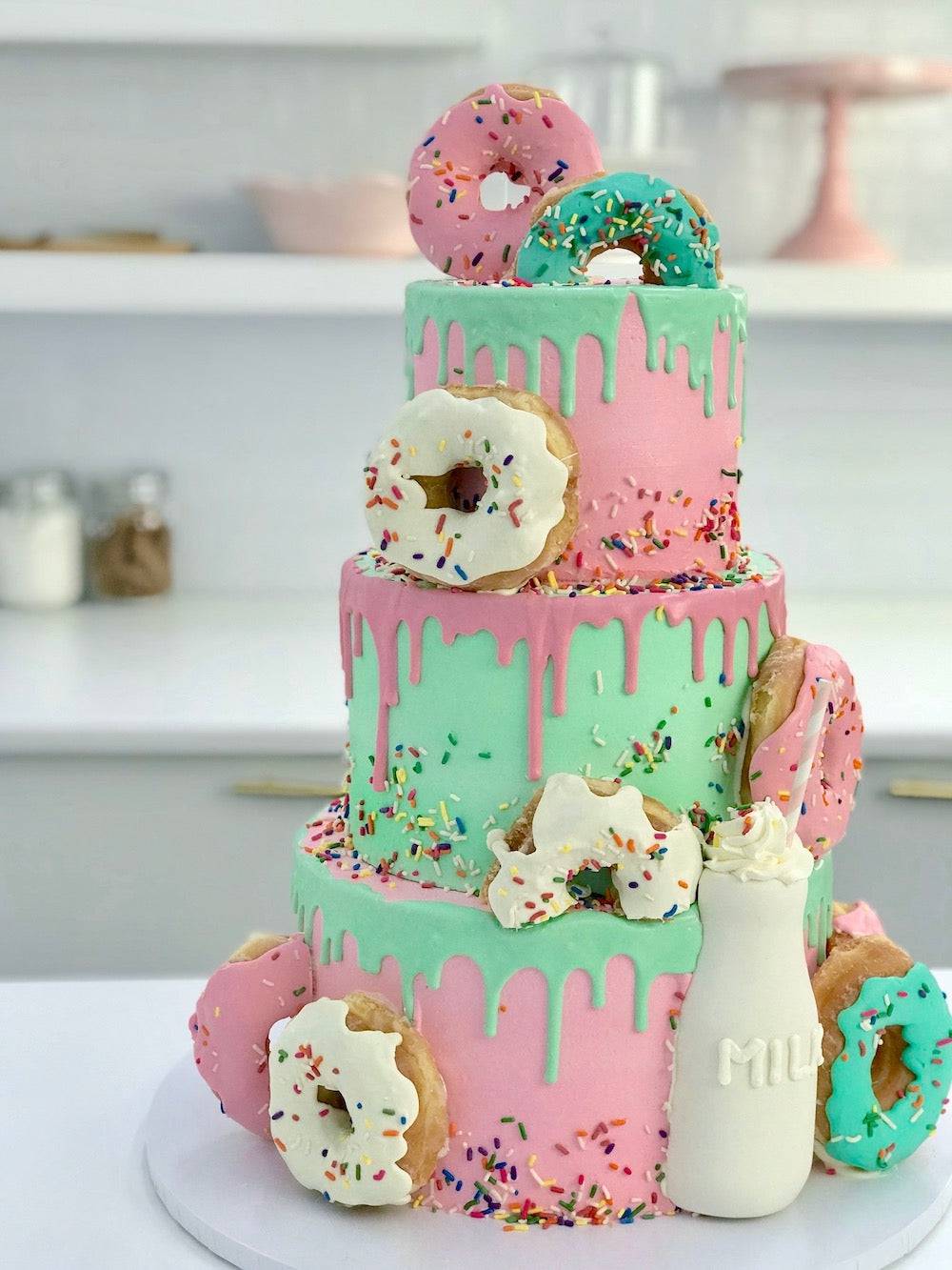 Donut Party Cake - Sweet E's Bake Shop