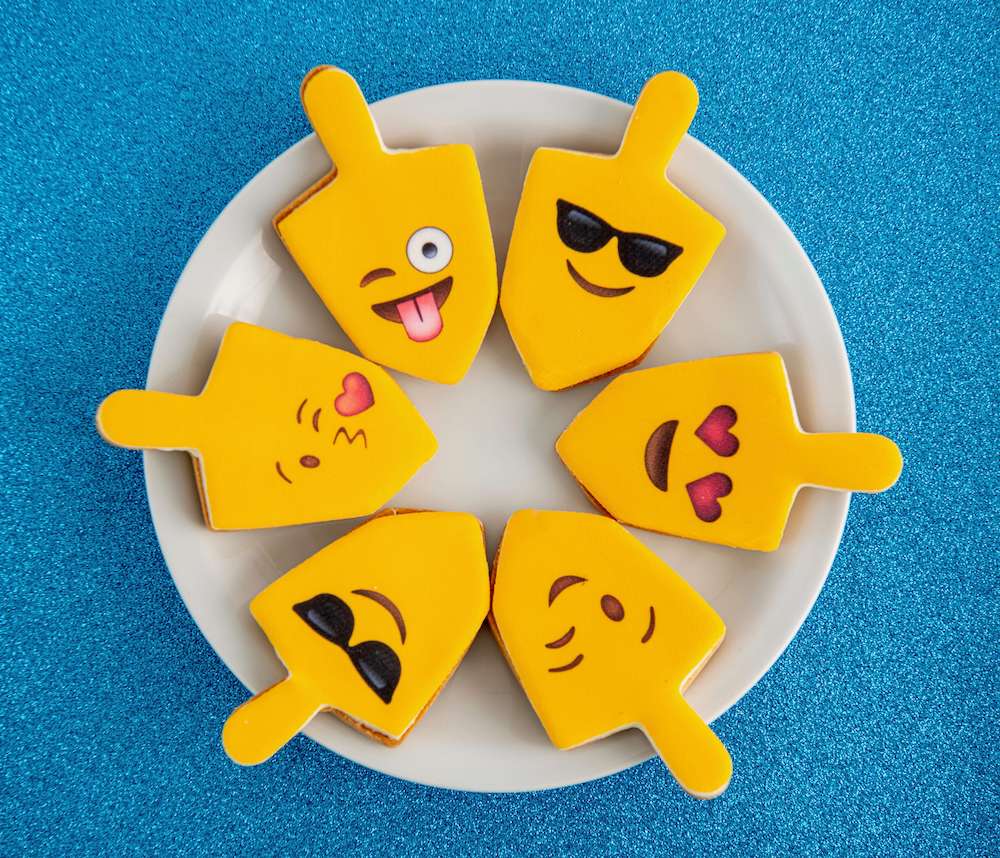 Emoji Dreidel Cookies - Sweet E's Bake Shop