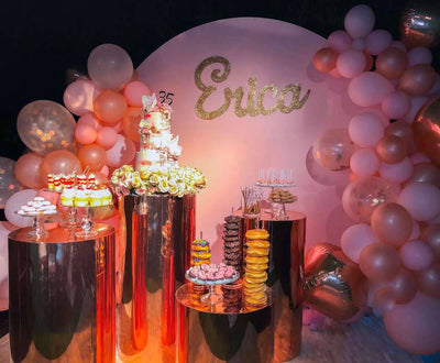 Erica's Rose Gold 35th Birthday Desserts - Sweet E's Bake Shop