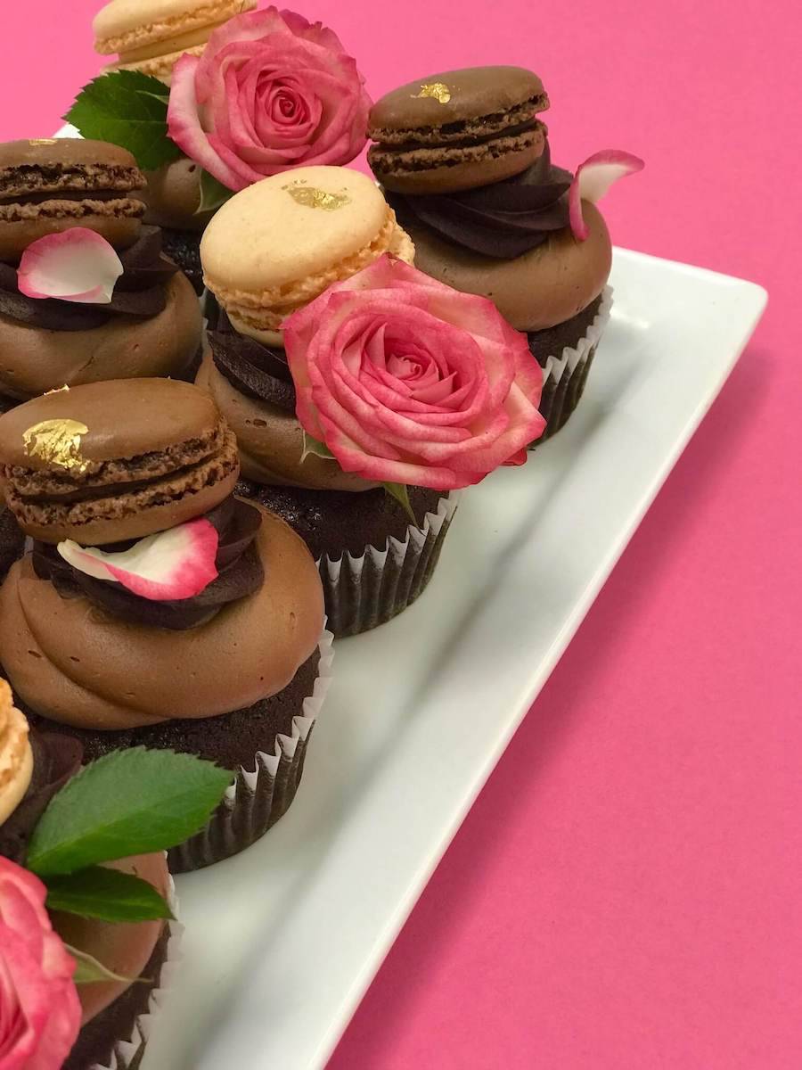 French Macaron Flower Cupcakes - Sweet E's Bake Shop