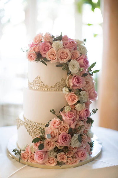 Fresh Flower Wedding Cake - Sweet E's Bake Shop