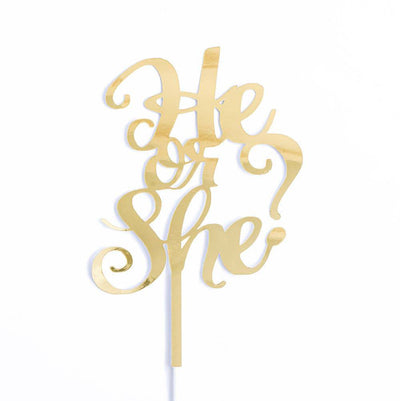 Gender Reveal Cake Topper | Gold - Sweet E's Bake Shop