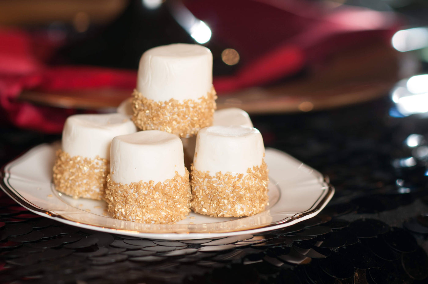 Gold Sugar Chocolate Dipped Marshmallows - Sweet E's Bake Shop