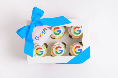 Logo Cupcakes Gift Box | 6 Pack | Upload Your Artwork - Sweet E's Bake Shop