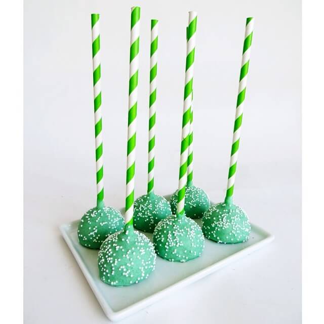 Green And White Cake Pops - Sweet E's Bake Shop