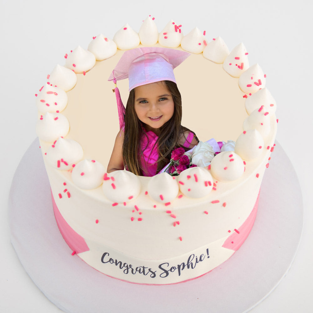 Grad Selfie Cake | Upload Your Photo - Sweet E's Bake Shop