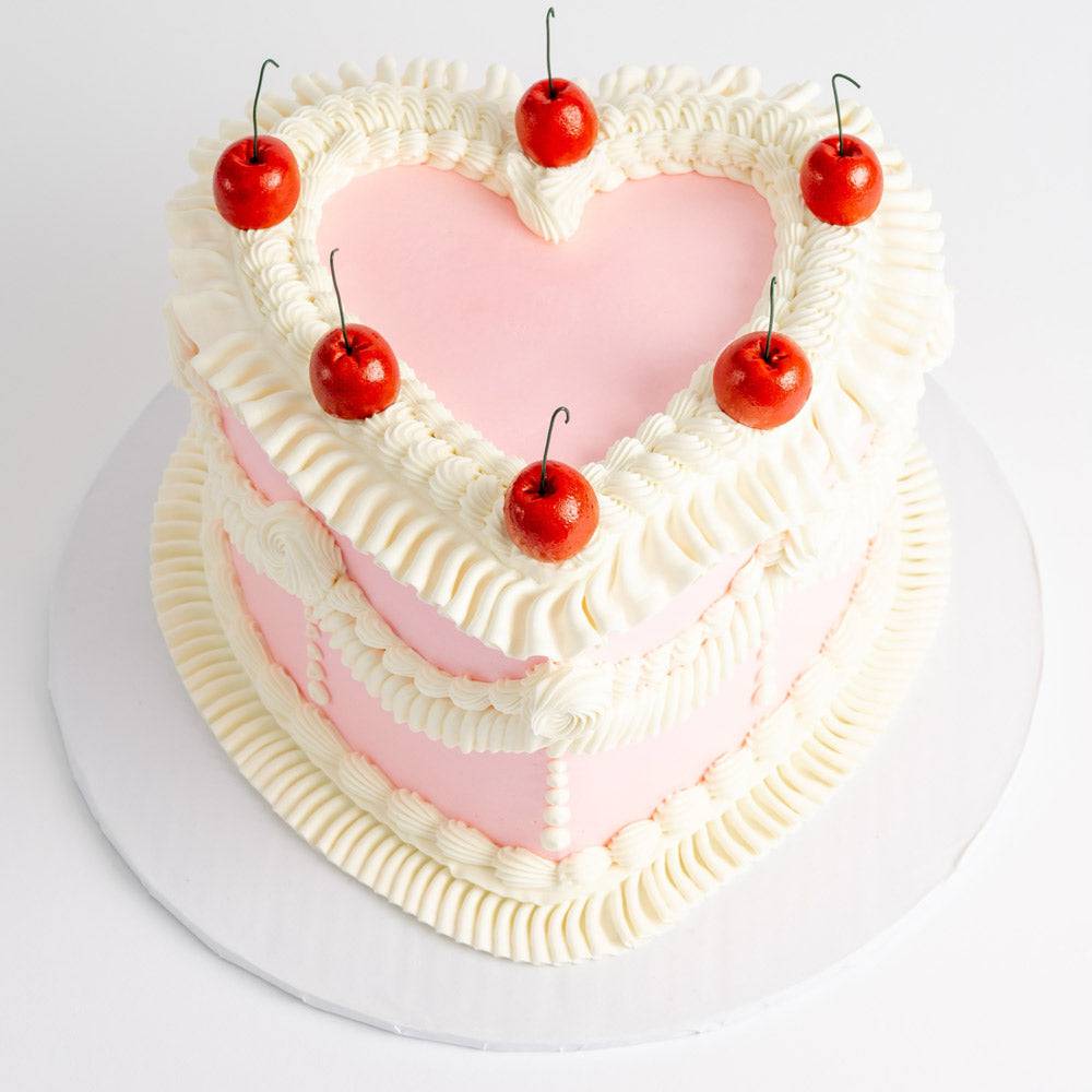 Vintage Heart Cake - Sweet E's Bake Shop