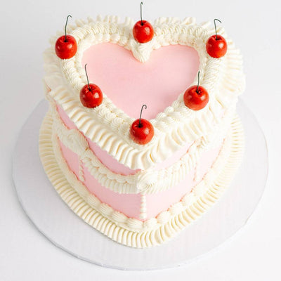 Vintage Heart Cake - Sweet E's Bake Shop