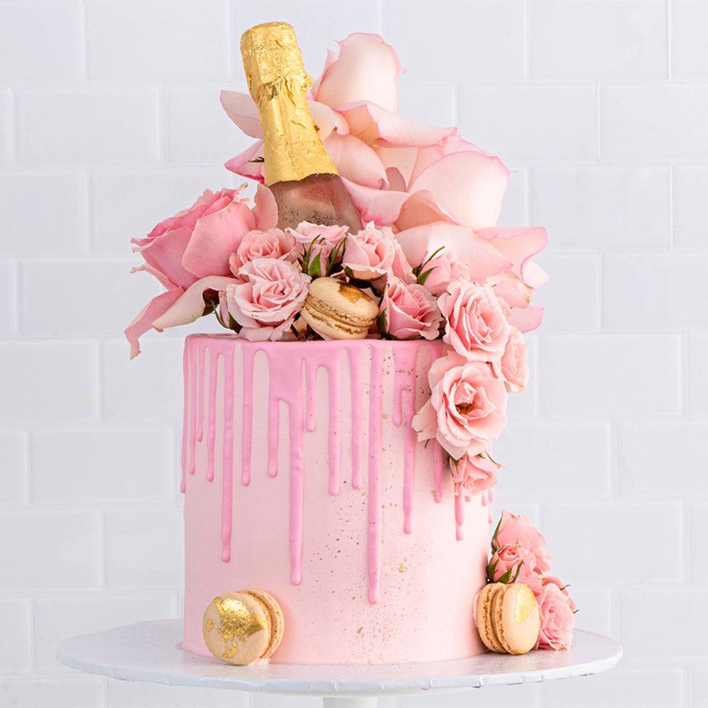 Champagne Rose Cake - Sweet E's Bake Shop