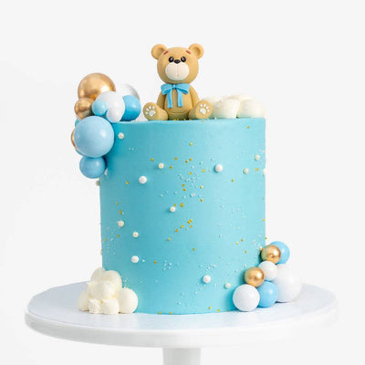 Teddy Bear Cake | Baby Boy Blue - Sweet E's Bake Shop