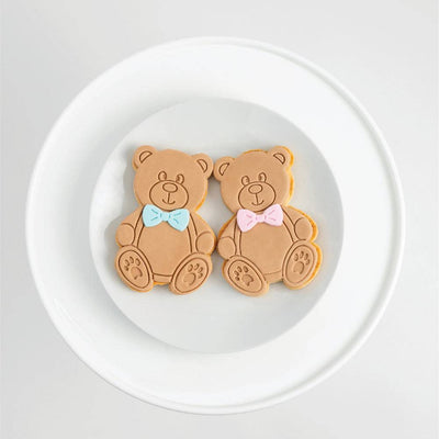 Teddy Bear Gender Reveal Cookies - Sweet E's Bake Shop