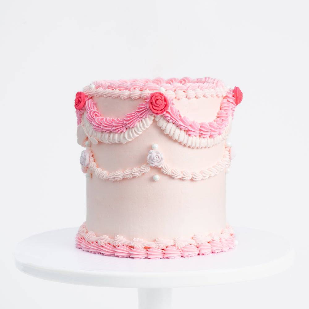 Sweet Pink Vintage Cake - Sweet E's Bake Shop