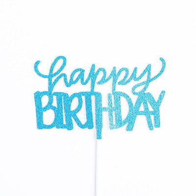 Happy Birthday Cake Topper | Blue - Sweet E's Bake Shop