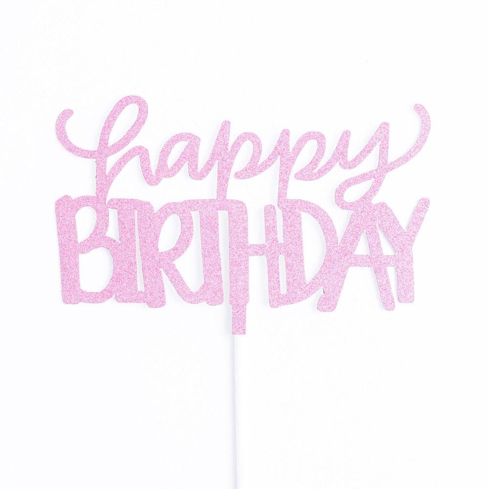 Happy Birthday Cake Topper | Pink - Sweet E's Bake Shop