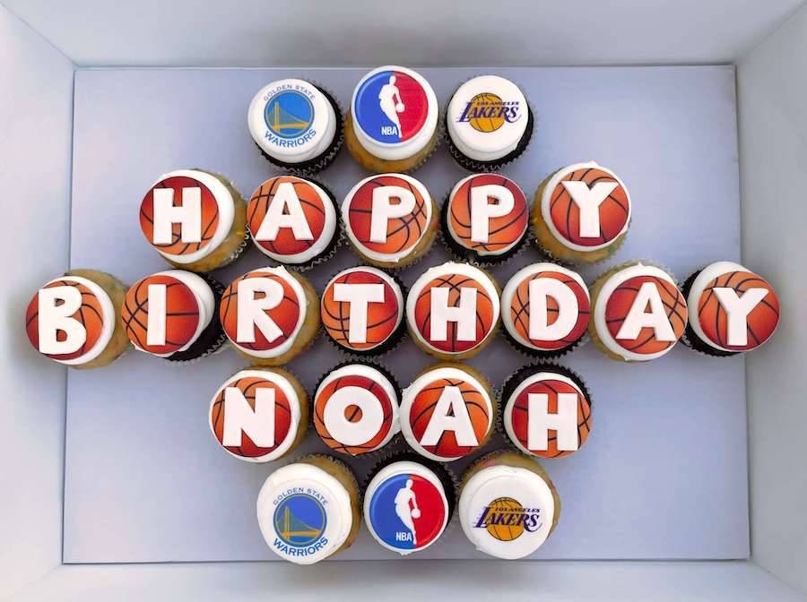 Happy Birthday Basketball Cupcakes - Sweet E's Bake Shop