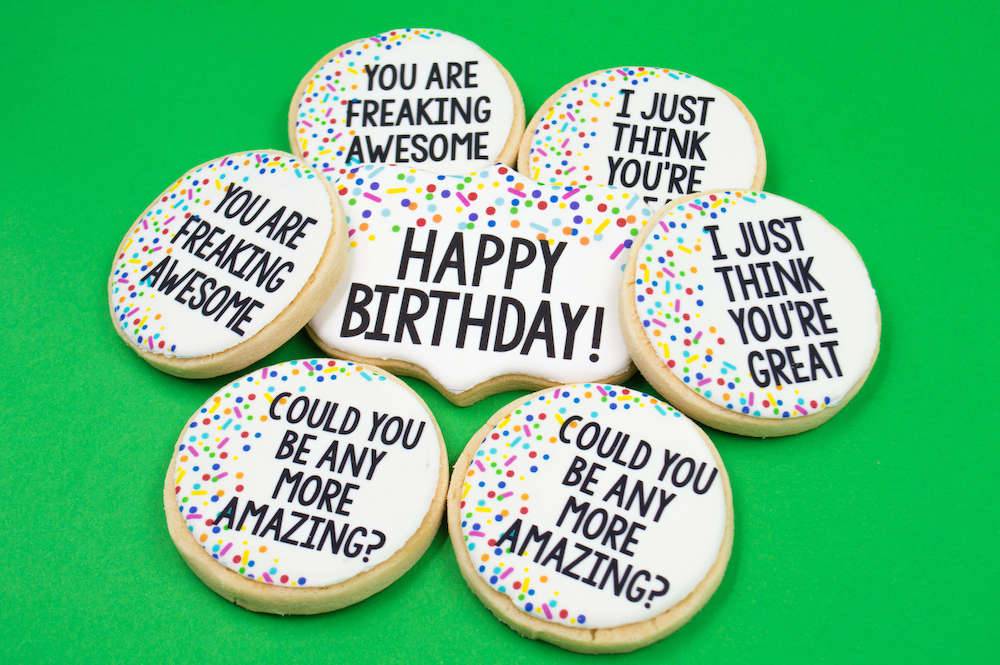 Happy Birthday Print Cookies - Sweet E's Bake Shop