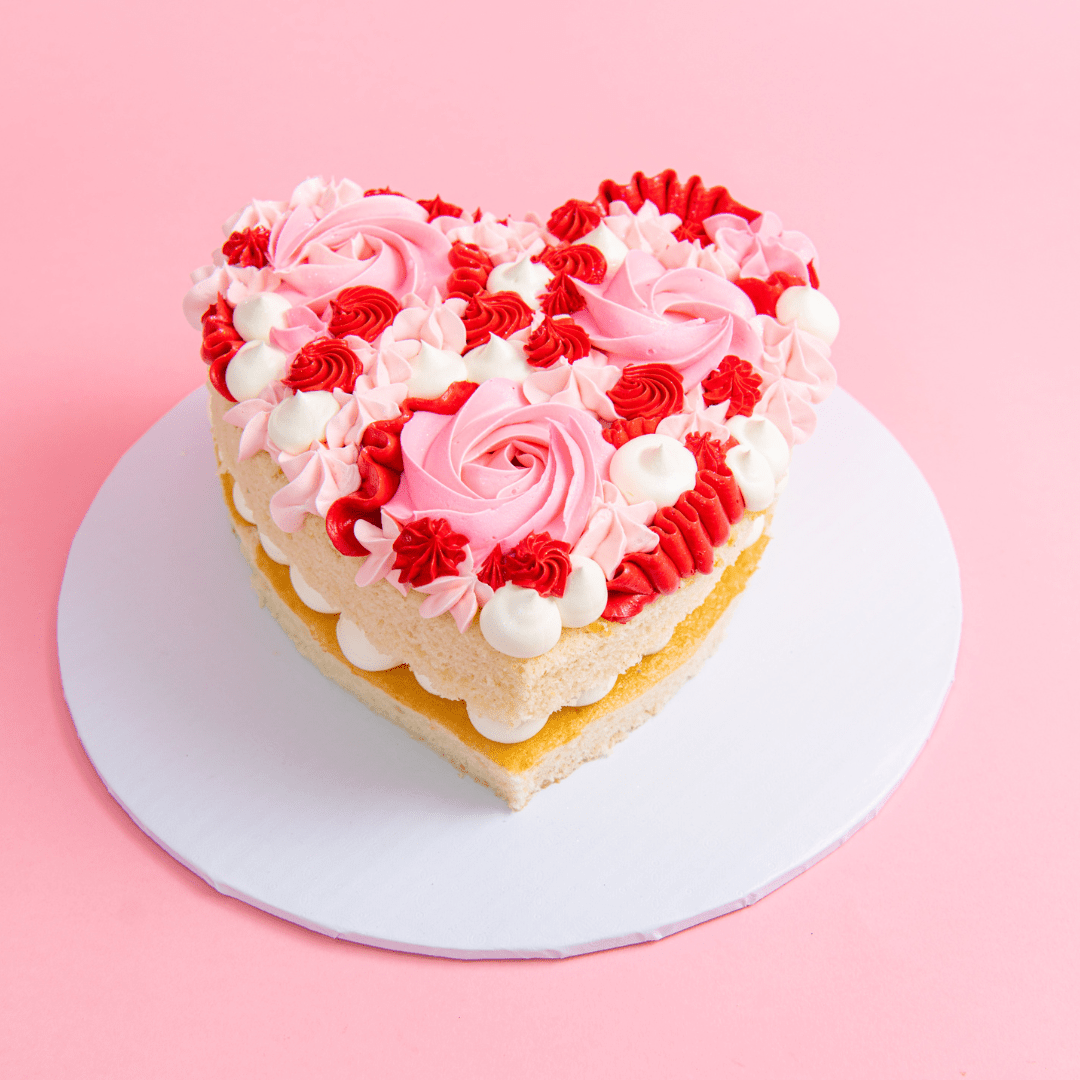Heart Rosette Cake - Sweet E's Bake Shop
