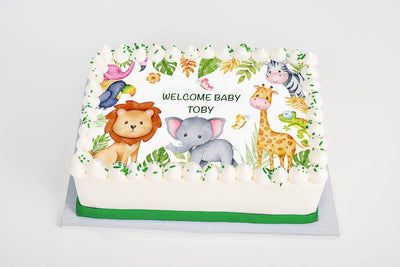 Jungle Sheet Cake - Sweet E's Bake Shop