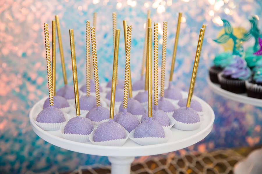 Lavender And Gold Cake Pops - Sweet E's Bake Shop