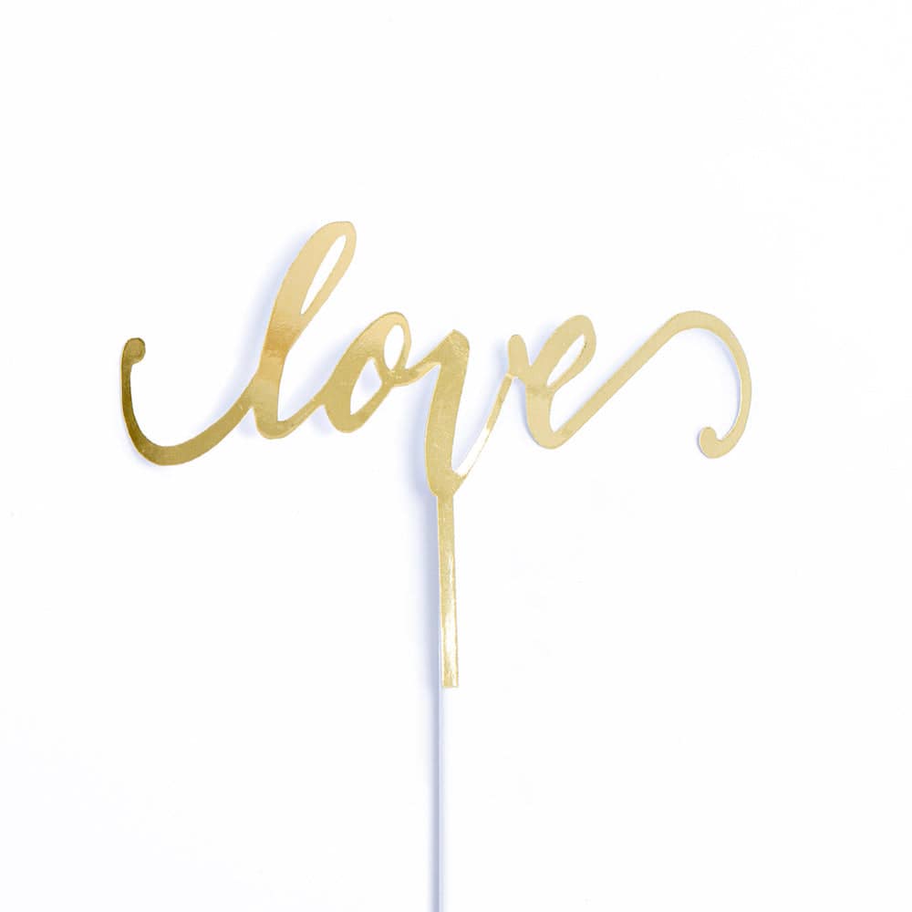 Love Cake Topper | Gold - Sweet E's Bake Shop