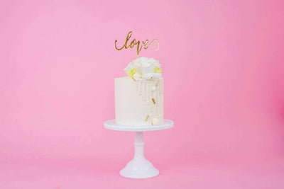 Love White Drip Cake - Sweet E's Bake Shop