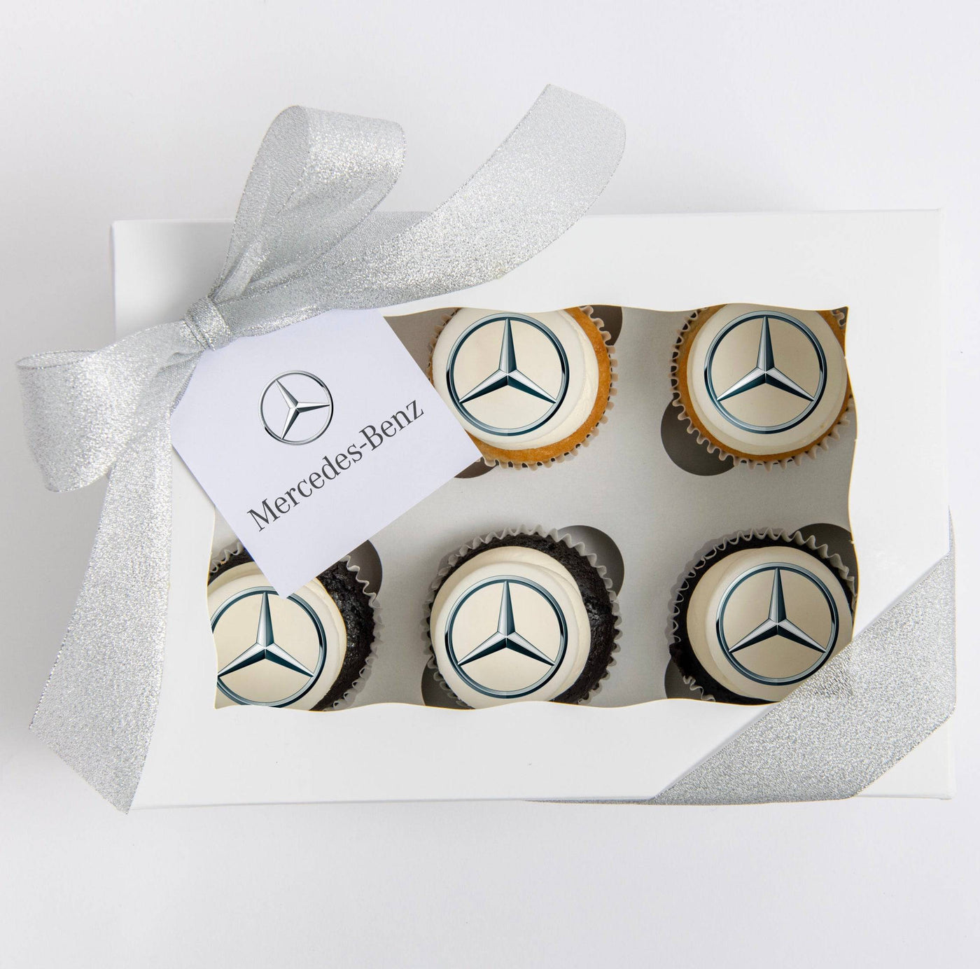 Custom Logo Cupcake Gift Box | 6 Pack | Upload Your Artwork - Sweet E's Bake Shop