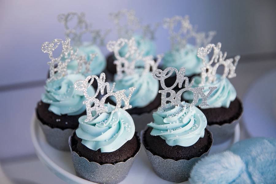 Mia's Baby Shower Chocolate Cupcakes - Sweet E's Bake Shop