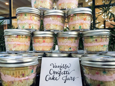 Mini Cake Jars Vanilla Confetti - Sweet E's Bake Shop