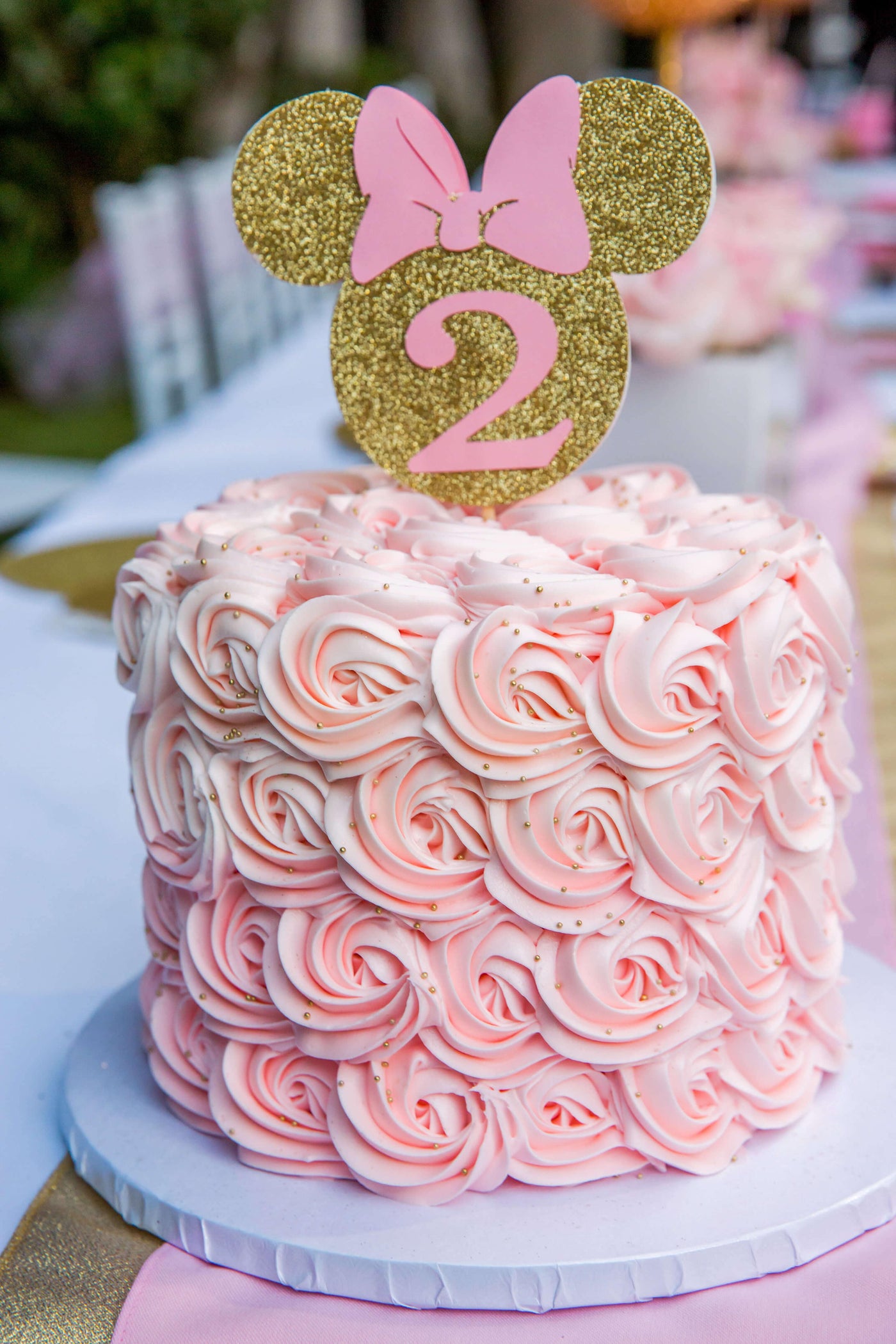 Minnie Mouse Rosette Cake - Sweet E's Bake Shop