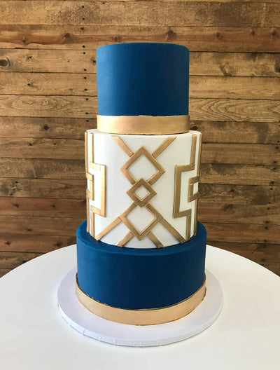 Navy Gatsby Cake - Sweet E's Bake Shop