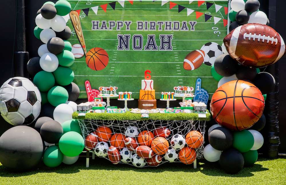 Noah's Sports Birthday Table - Sweet E's Bake Shop