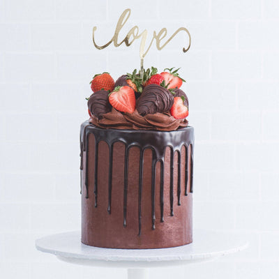 Chocolate Dipped Strawberry Cake - Sweet E's Bake Shop