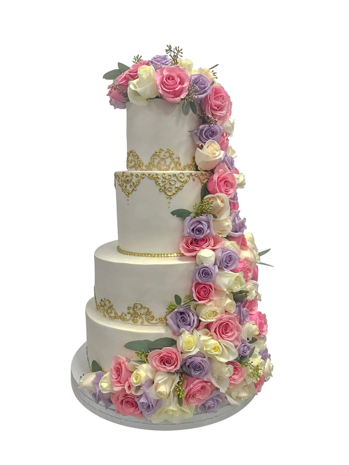 Pastel Floral Wedding Cake - Sweet E's Bake Shop