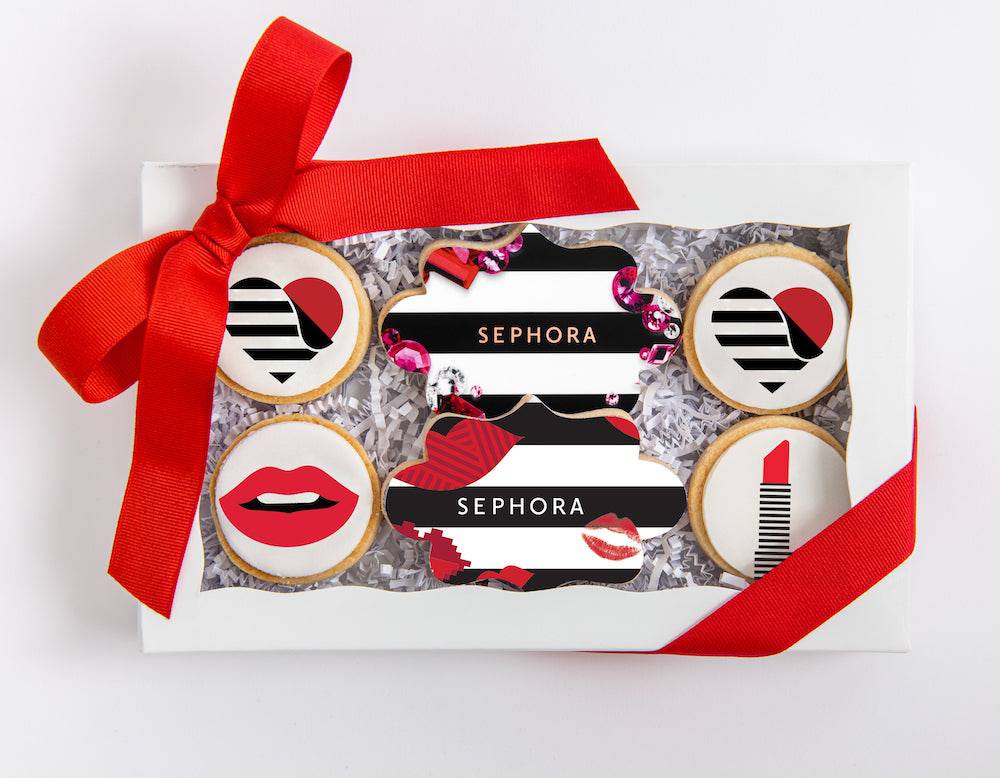 Custom Petite Logo Cookie Gift Box | Upload Your Artwork - Sweet E's Bake Shop